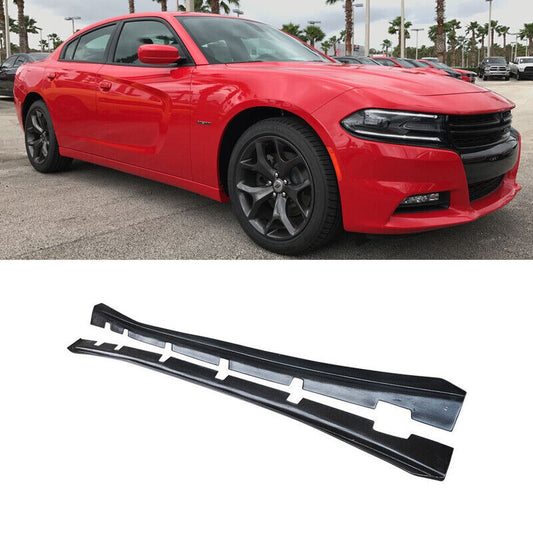 2011-2018 Dodge Charger RT 2011-2023 SXT Gloss Black 2PCS Side Skirts Extension