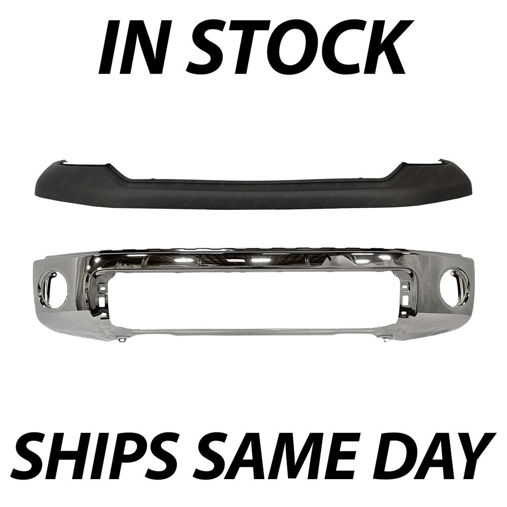 2007-2013 Toyota Tundra Front Bumper Cover Face Bar Kit - NEW Chrome Steel