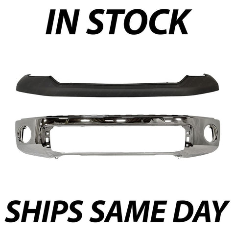 2007-2013 Toyota Tundra Front Bumper Cover Face Bar Kit - NEW Chrome Steel