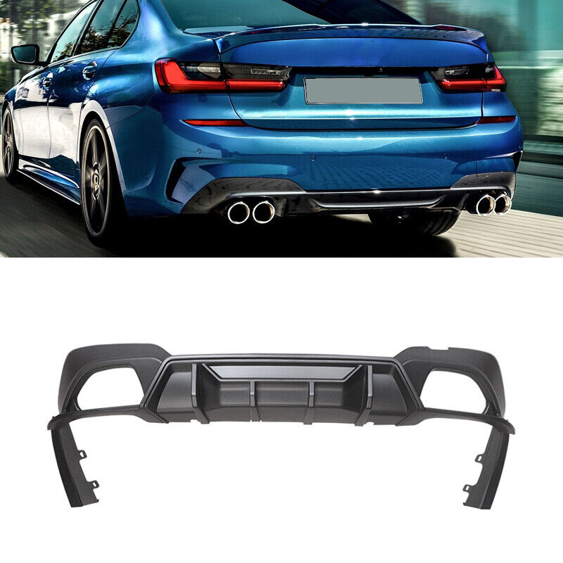 330i Rear Diffuser Stock 2019-2022 BMW 3 Series G20 330i M340 Sport Rear Diffuser Matte Black