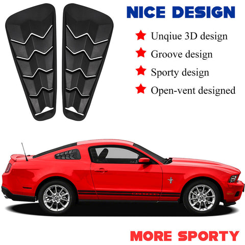 Ford Mustang 2005-2014 Side Window Louvers windshield Sun Shade Cover