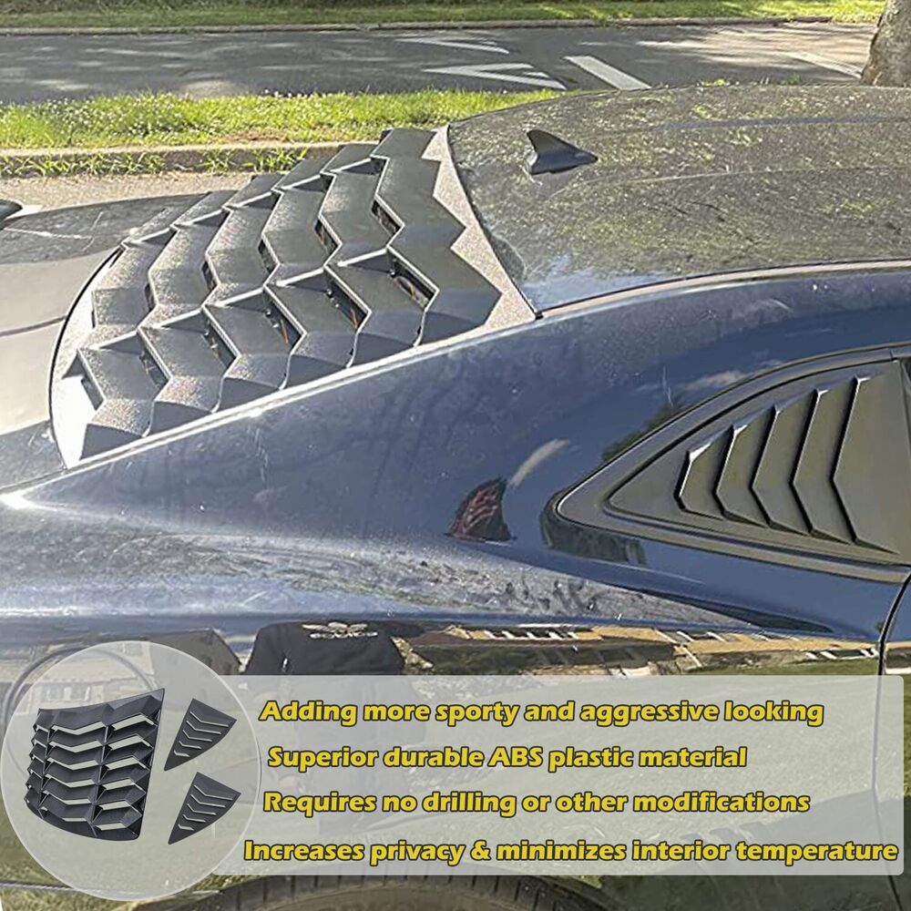 Matte Black Rear and Side Window Louvers Sun Shade Cover in GT Lambo Matte Black Rear and Side Window Louvers Sun Shade Cover in GT Lambo