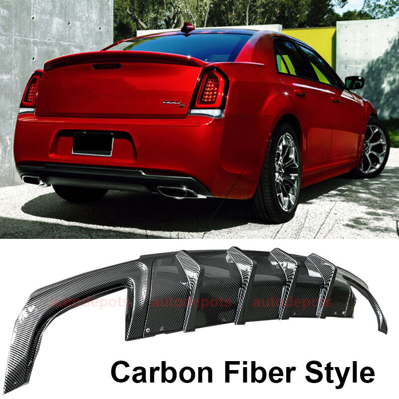 2015-2023 Chrysler 300 Shark Fin Rear Bumper Lip Diffuser Carbon Fibe
