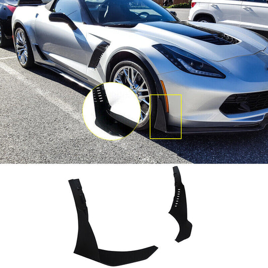 2014-2019 Chevrolet Corvette C7 Front Splitter Side Winglet Matte Black