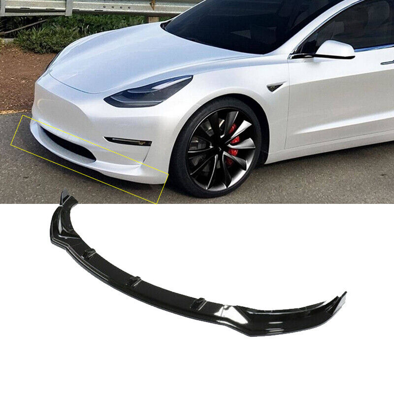 2017-2023 Tesla Model 3 Front Bumper Lip Spoiler Splitter 3PCS Gloss Black