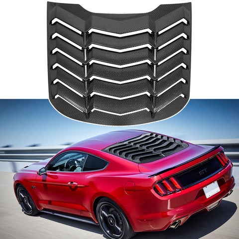 Ford Mustang 2015-2021 Carbon Fiber in GT Lambo Style Rear Window Louvers