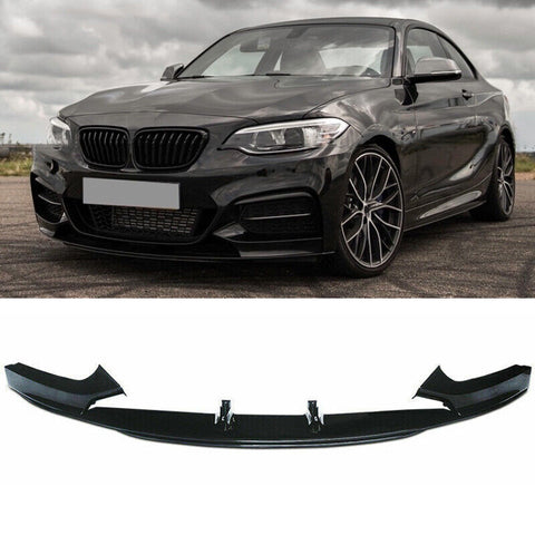 2014-2021 BMW F22 F23 2Series M Sport Front Bumper Lip Splitter Gloss Black