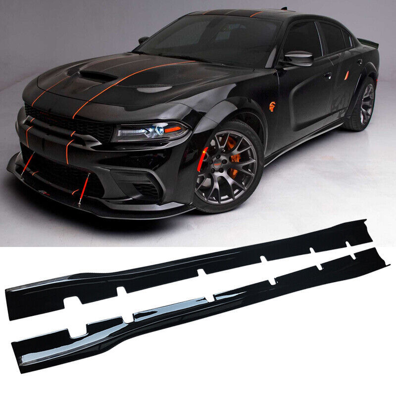 2020-2023 Dodge Charger Widebody Side Skirts Extension Lip Gloss Black
