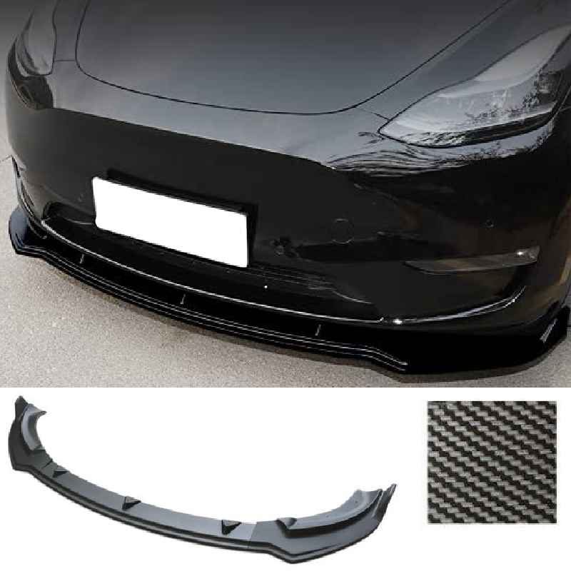 2020-2023 Tesla Model Y Carbon Fiber Style Front Bumper Lip Splitter