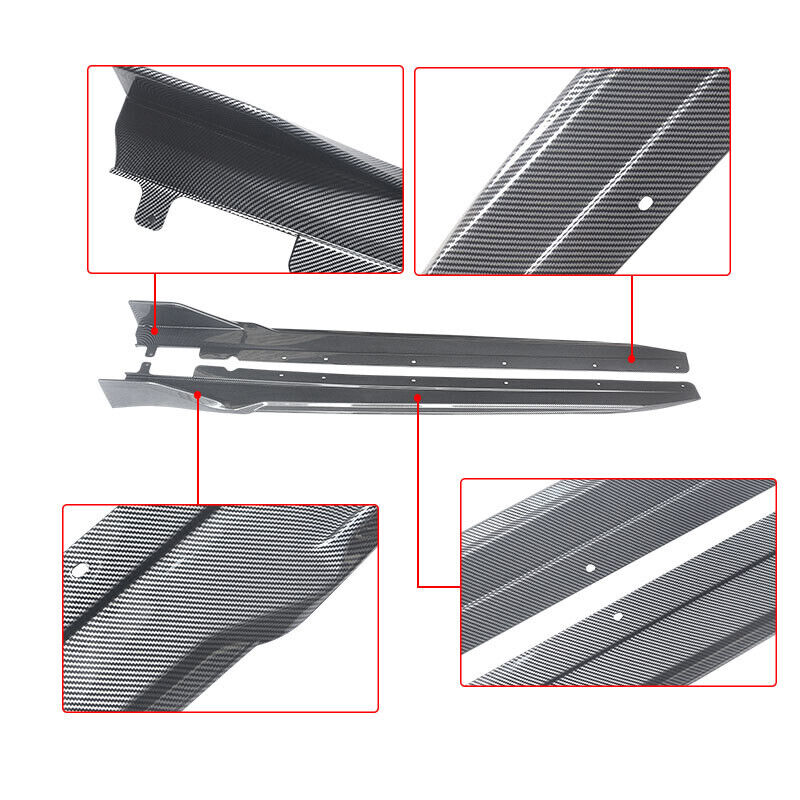 Carbon Look Side Skirt Extension Lip For BMW G20 G28 3 Series M Sport 2019-2023