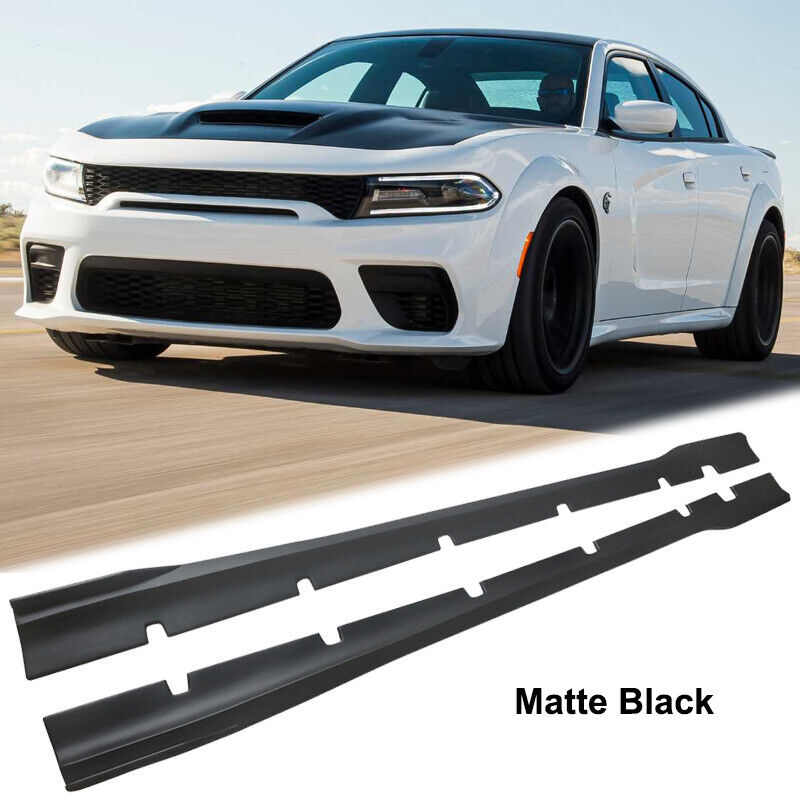 2020-2023 Dodge Charger Widebody Side Skirts Extension Lip Matte Black 2PCS