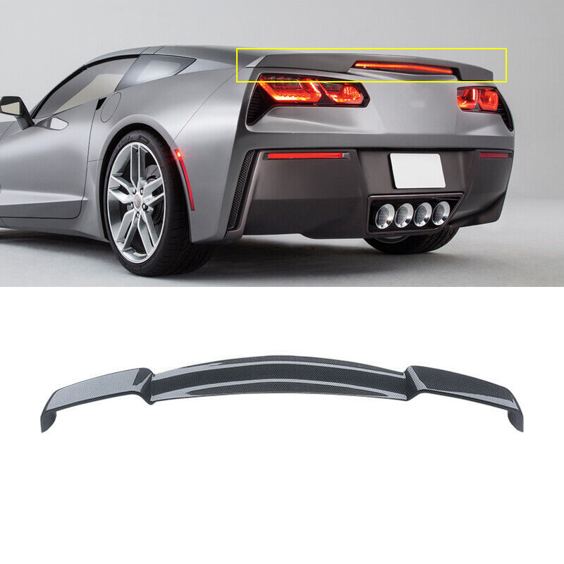 2014-2019 Chevrolet Corvette C7 C8 Style Rear Trunk Spoiler Carbon Style