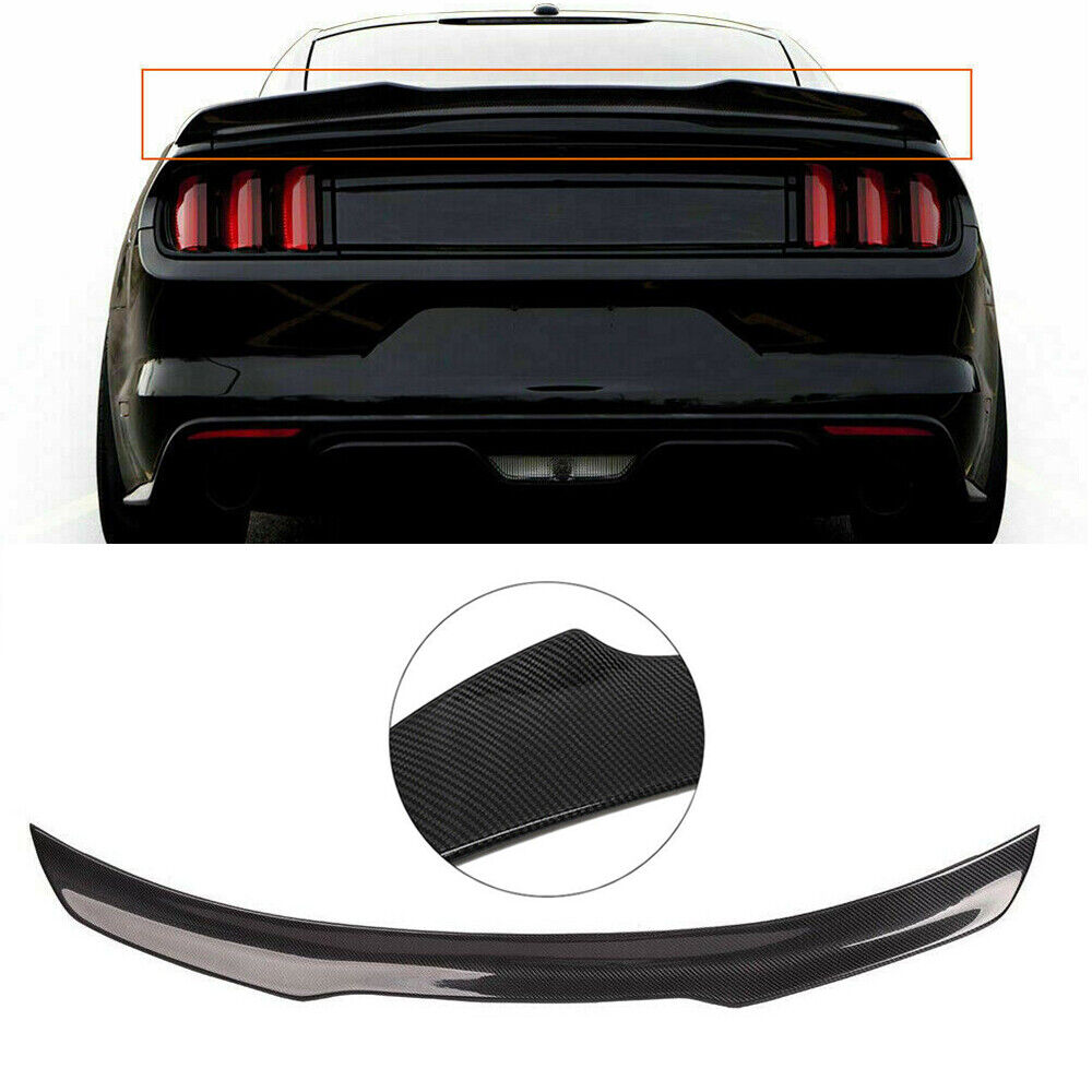 2015-2021 Ford Mustang GT H-Style Carbon Fiber Style Rear Trunk Spoiler Wing