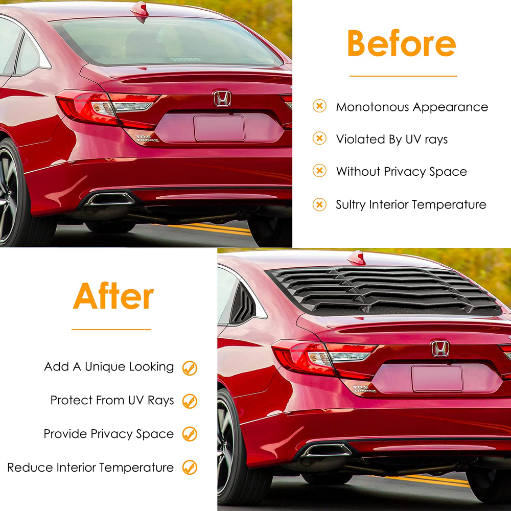 Honda Accord Sedan 2018-2021 GT Lambo Rear & Side Window Louvers Matt