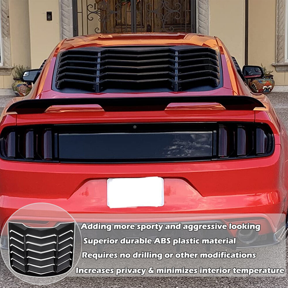 2015-2023 Ford Mustang Sun Shade Shield Cover Rear Window Scoop Louvers