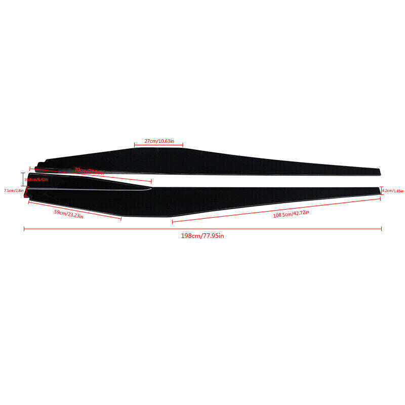 2020-2023 Corvette C8 Side Skirts Extension Lip Carbon Flash Painted